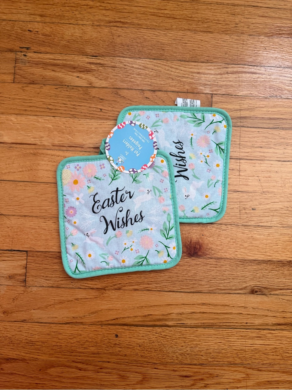 New - Easter Wishes Floral Pot Holders